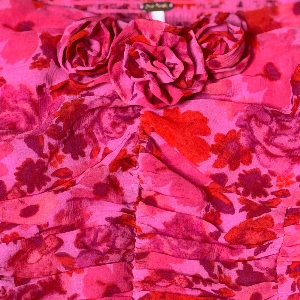 Free People Oh Lala Floral Rosette Top size XS